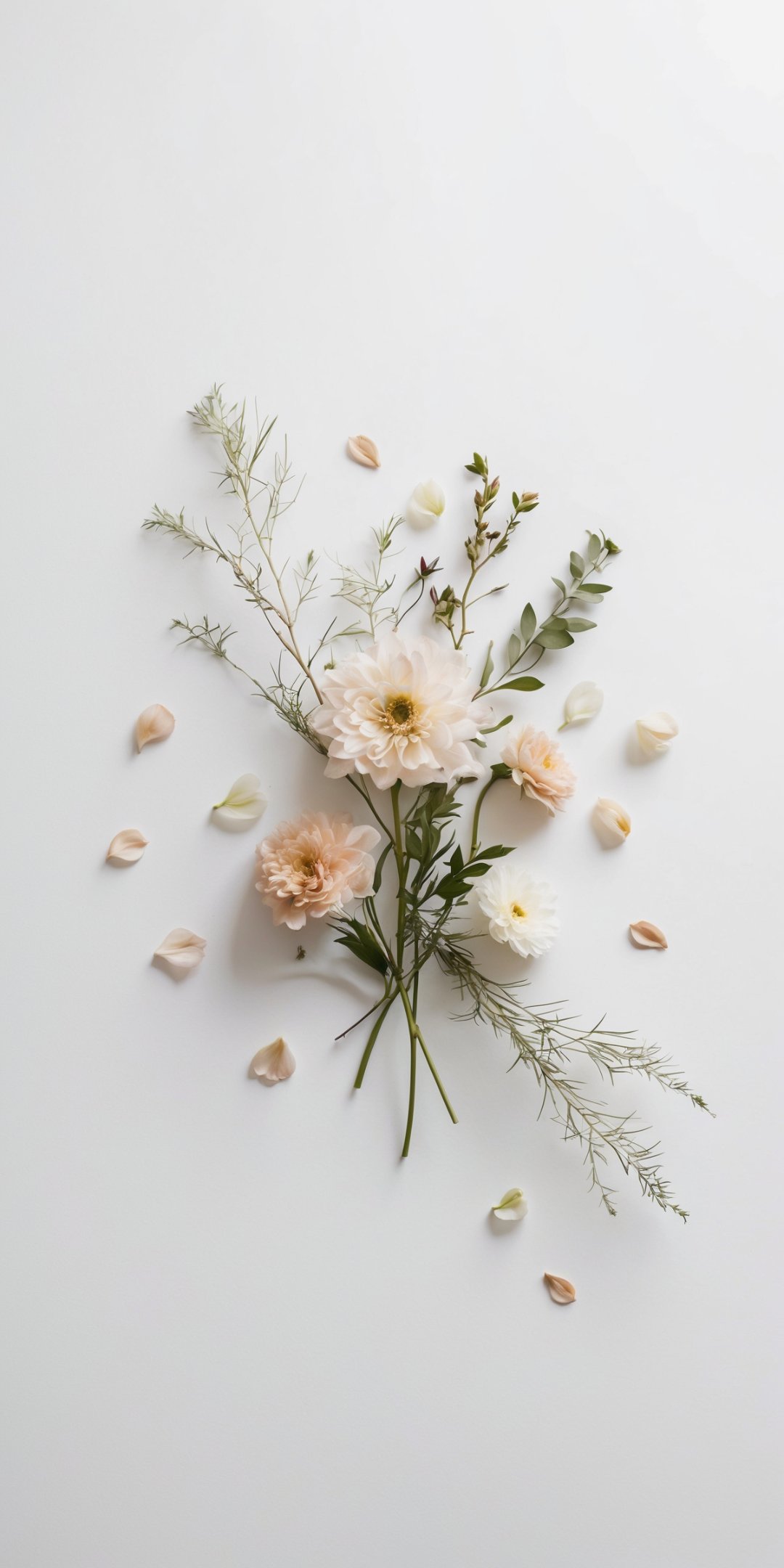 Minimal Scandinavian Floral Composition Set Agains