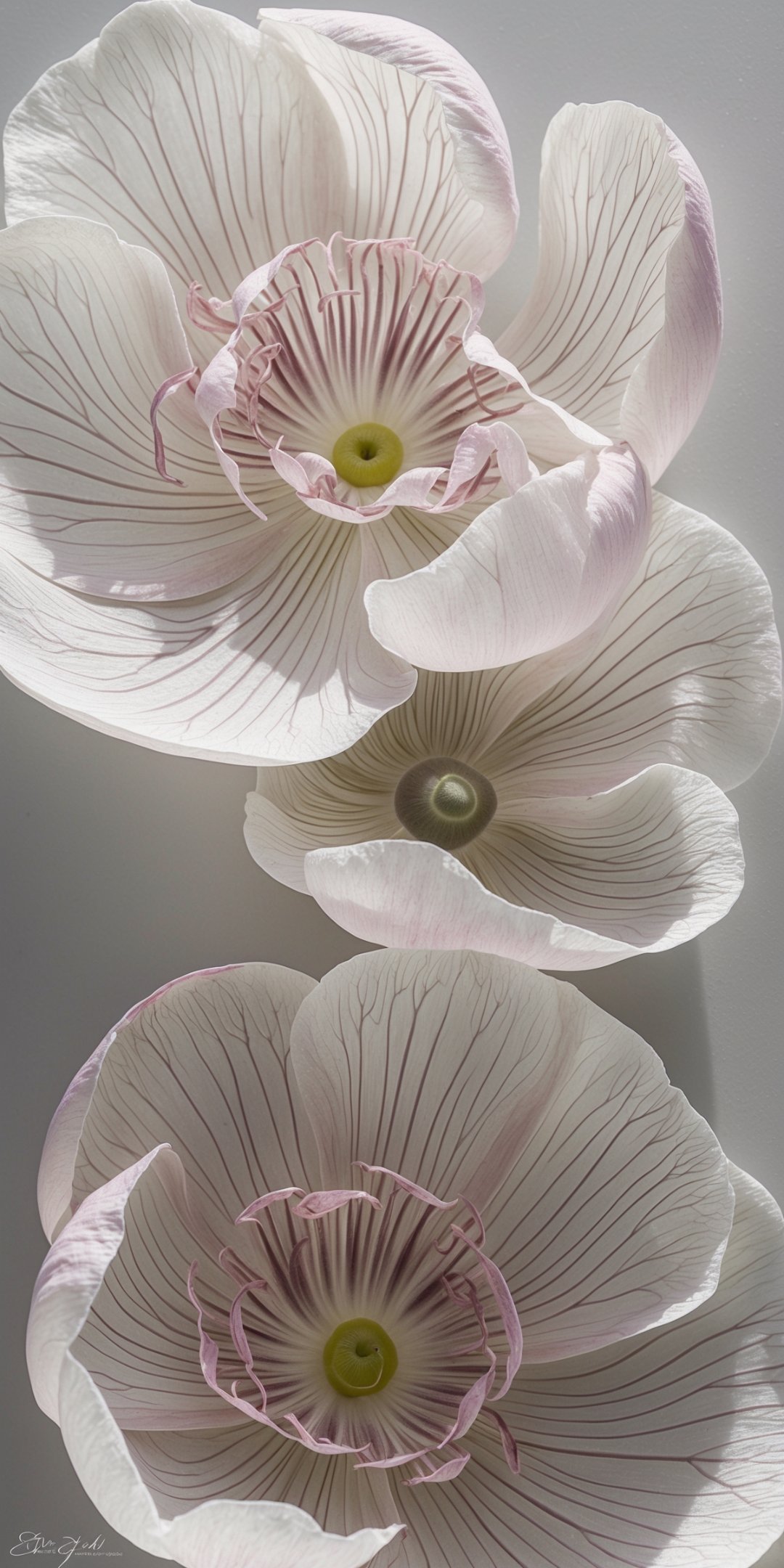 Highresolution Scan Of Delicate Anemone Petals Wit
