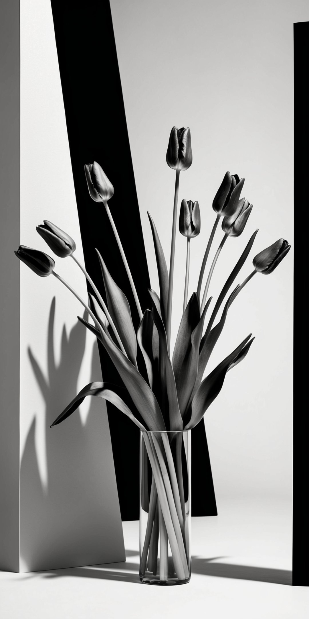 Highcontrast Blackandwhite Photograph Of A Bouquet