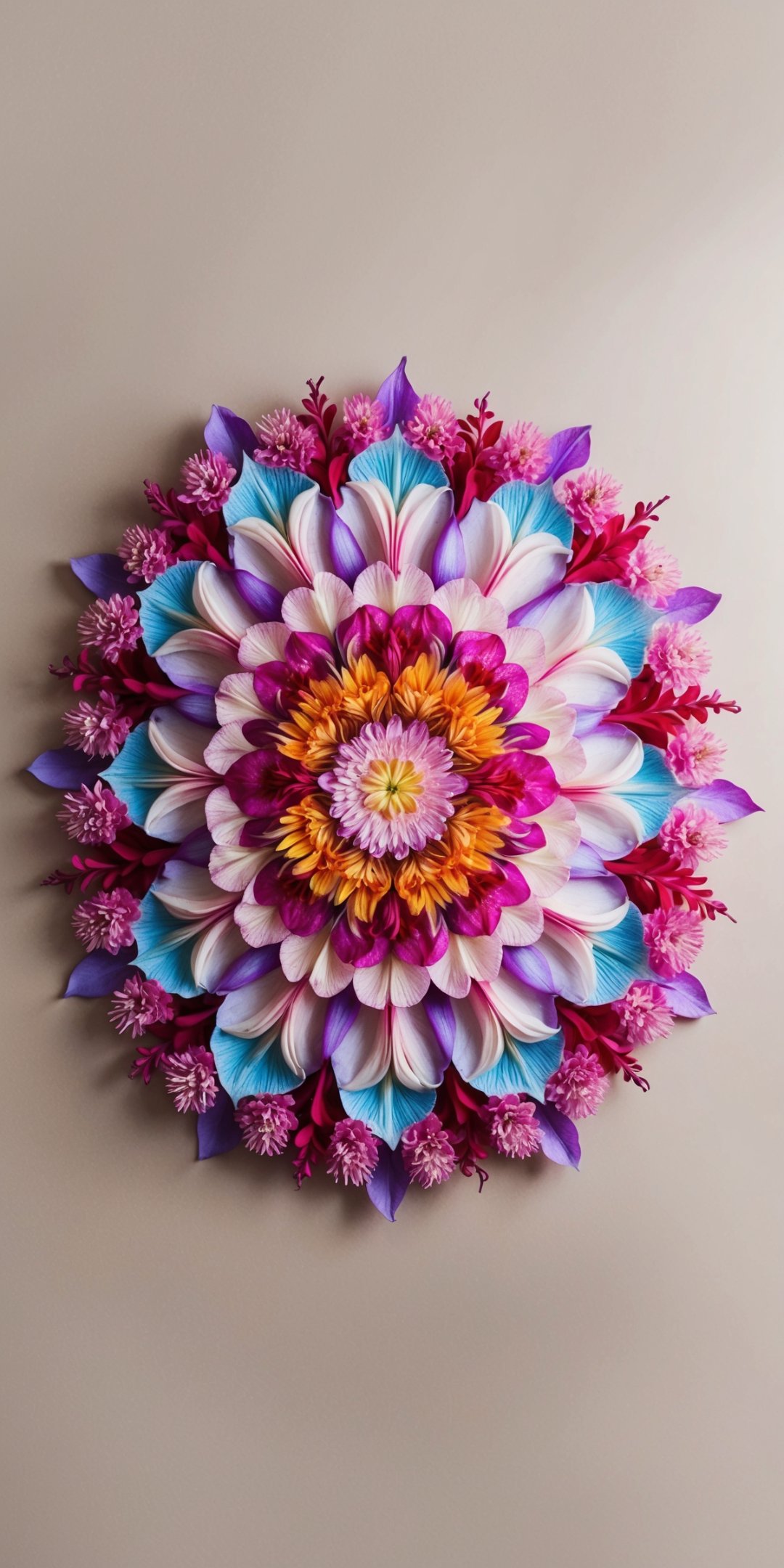 Floral Mandala Composed Of Delicate Intricate Peta