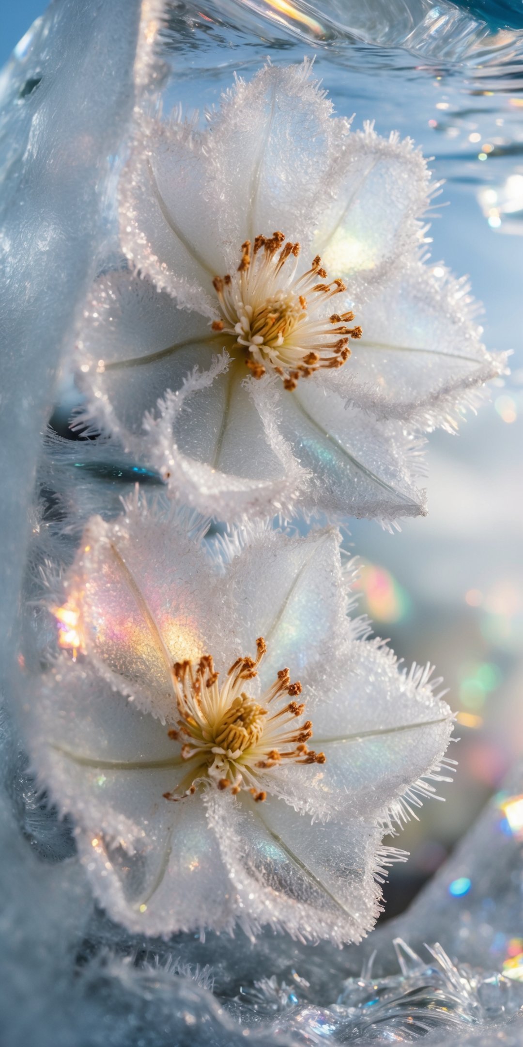 Delicate Crystalized Flowers With Intricate Petals