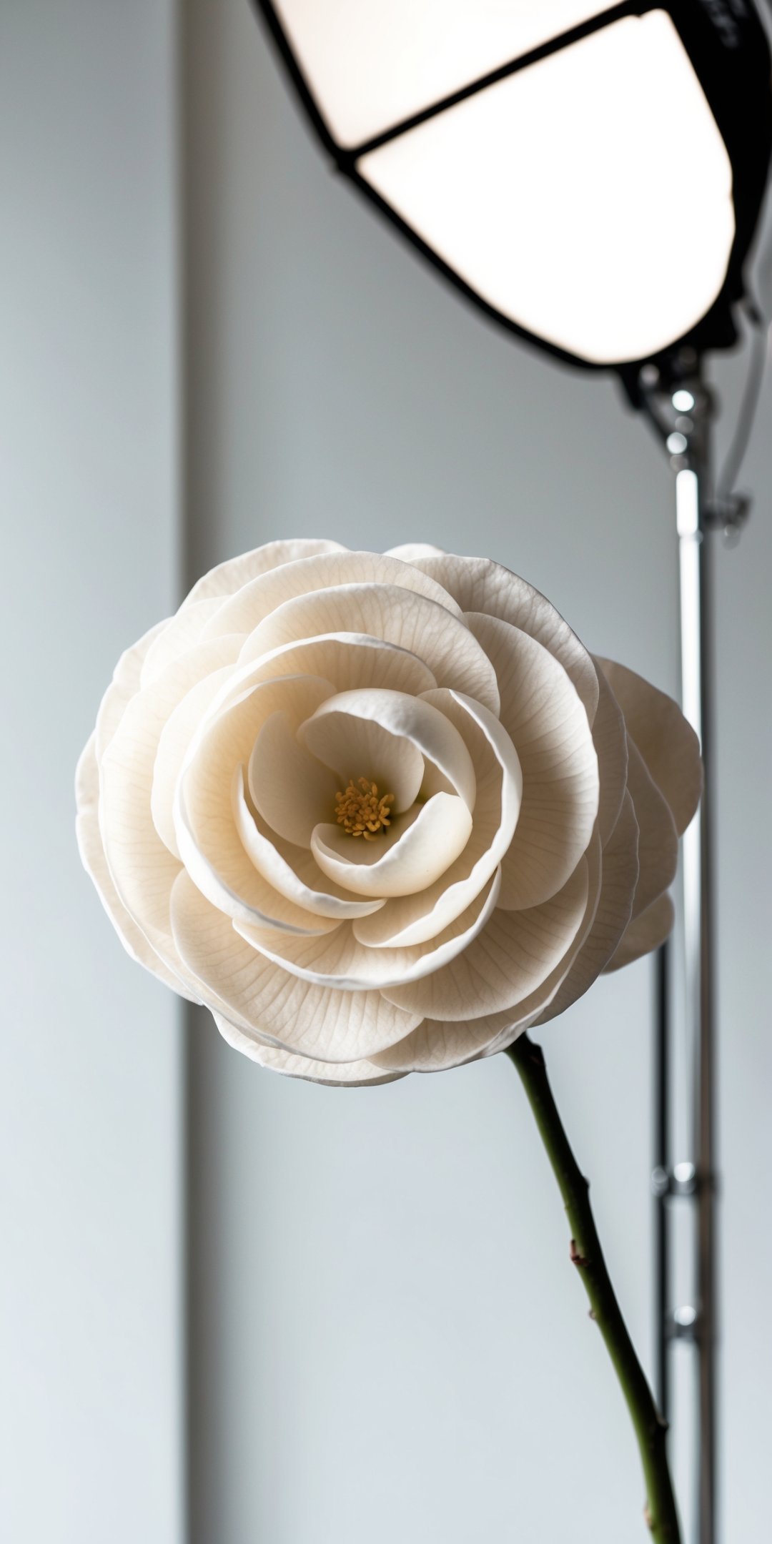 Closeup Of A Delicate Camellia Flower With Intrica