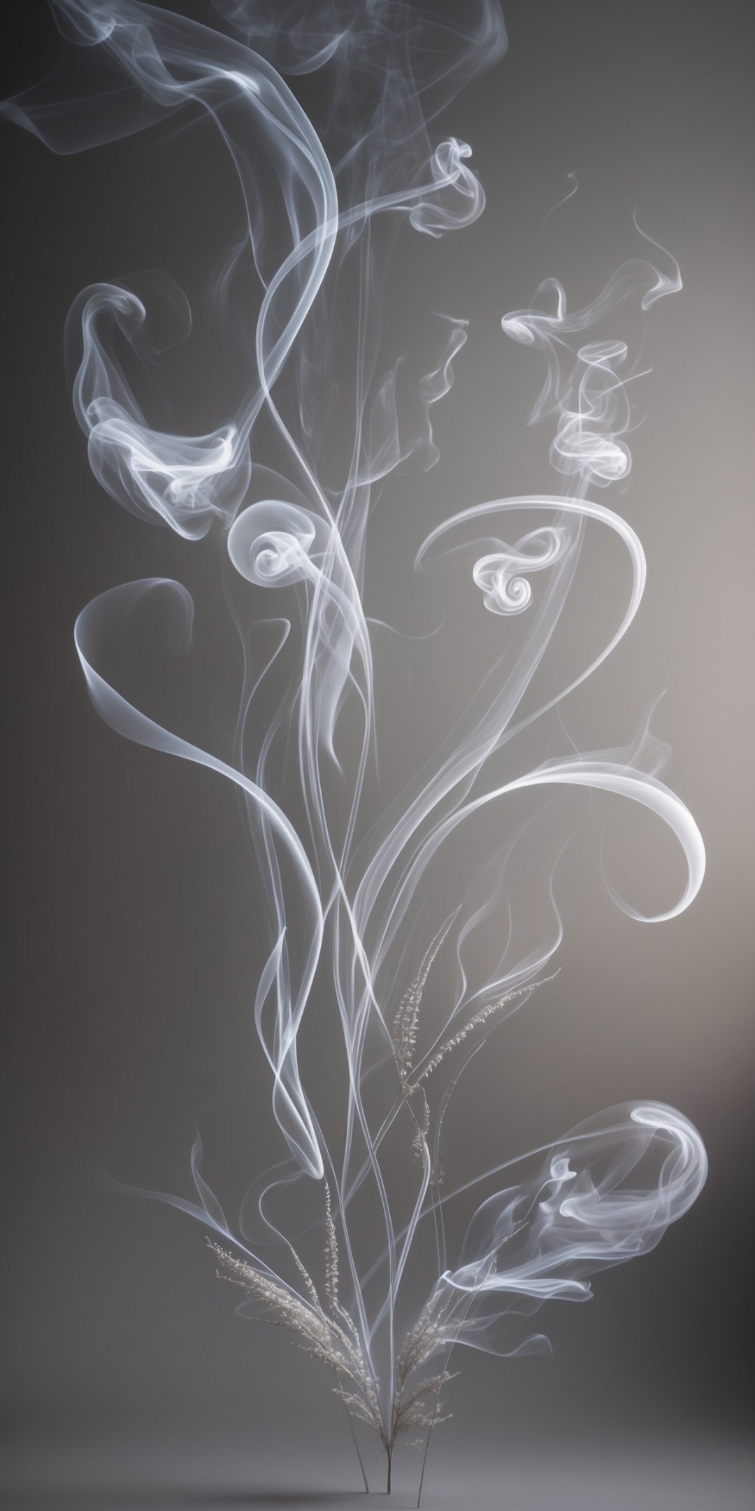 Abstract Floral Shapes Made Of Wispy Smoke And Sof