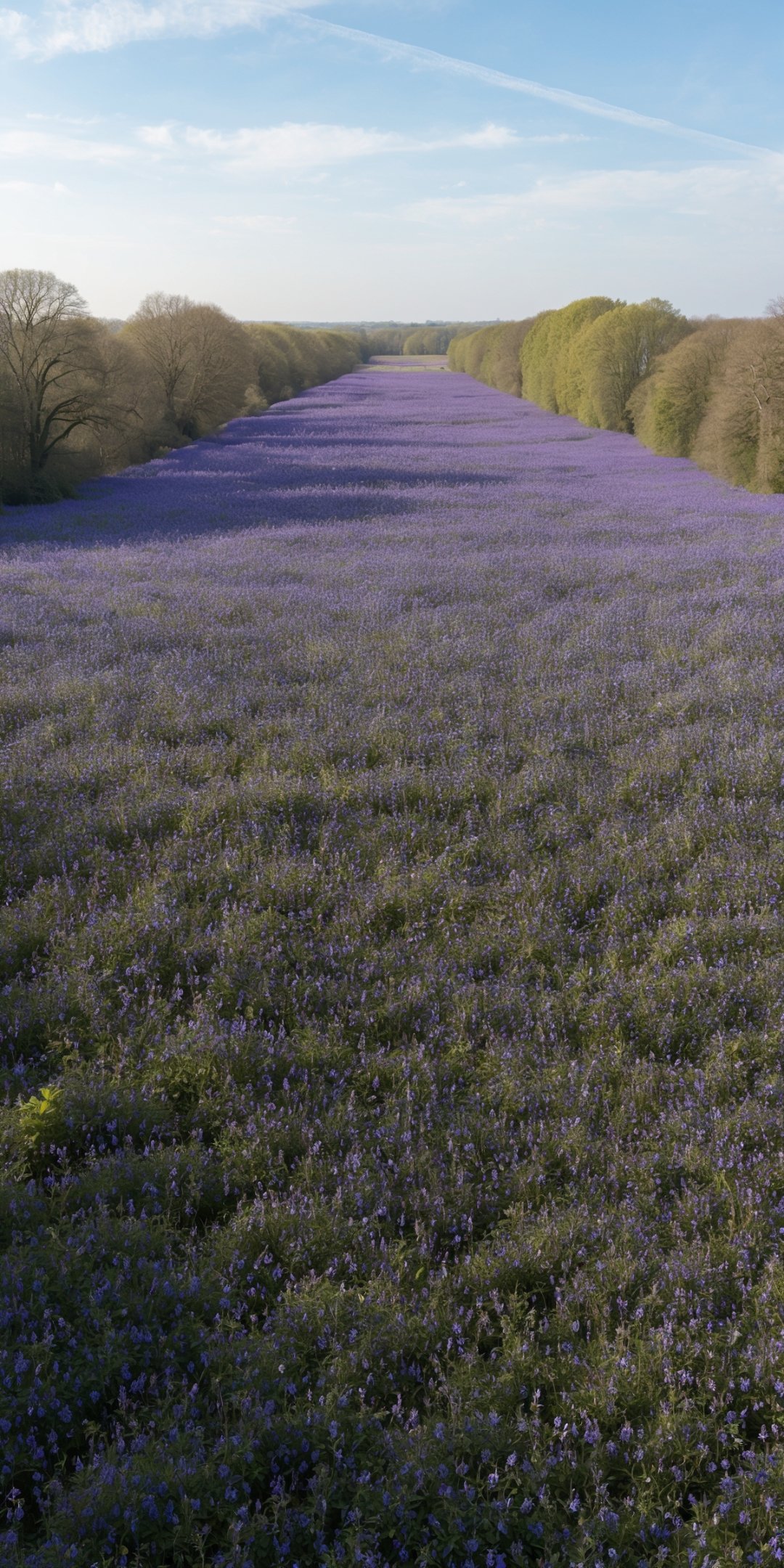 A Vast Expanse Of Delicate Bluebells Forms A Vibra