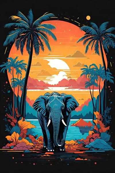 Orange Elephant African Elephant