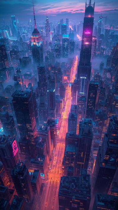 Purple City Skyscraper