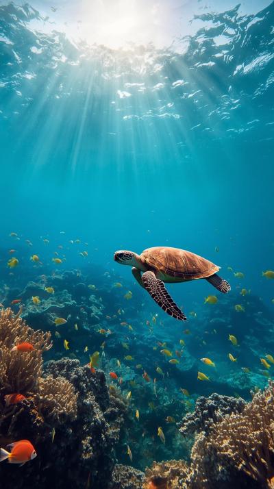 Cyan Underwater Marine Biology