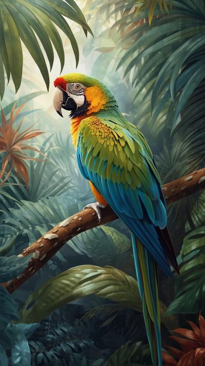 Beautiful Parrot In Nature Wallpaper