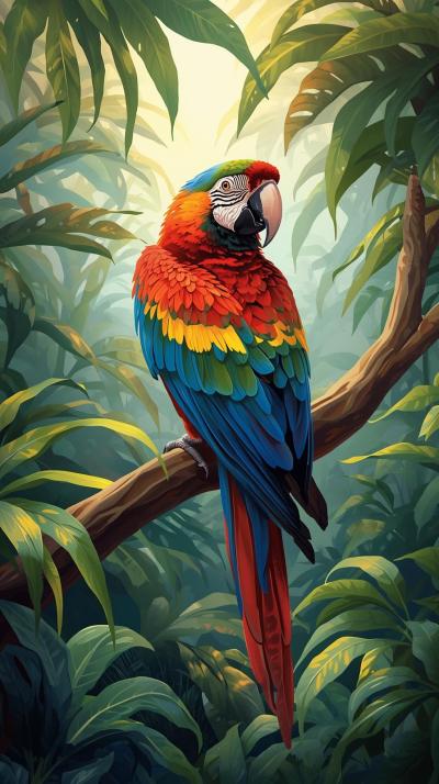 Beautiful Parrot In Nature Wallpaper