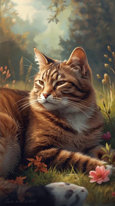 Cat In Nature Wallpaper