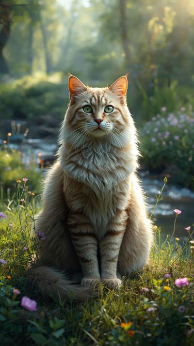 Cat In Nature Wallpaper