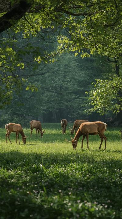 Deers In Nature Wallpaper