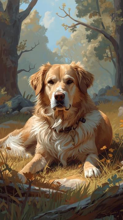 Dog In Nature Wallpaper