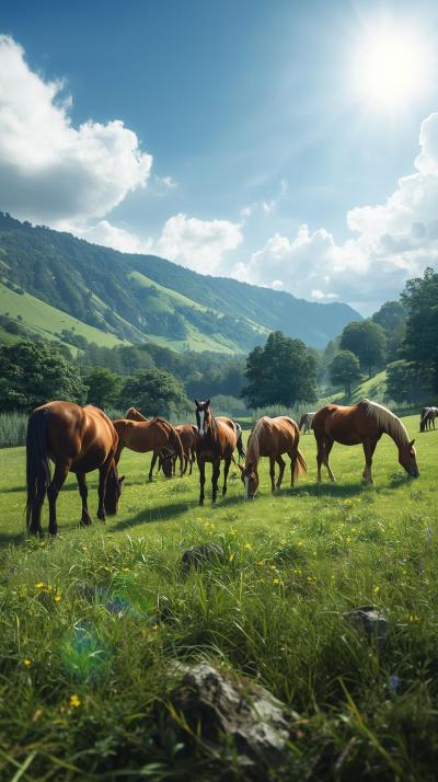 Horses In Nature Wallpaper