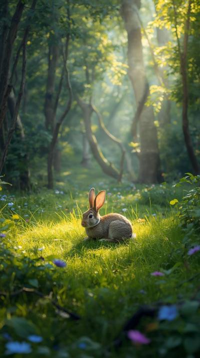 Rabbit In Nature Wallpaper