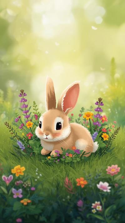 Rabbit In Nature Wallpaper