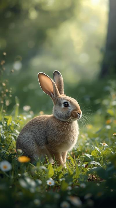 Rabbit In Nature Wallpaper