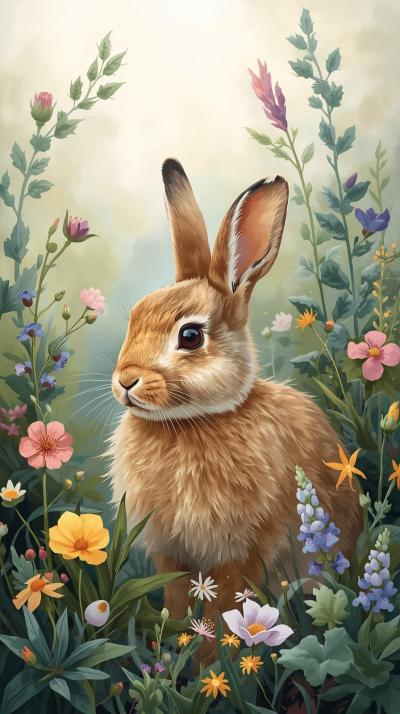 Rabbit In Nature Wallpaper