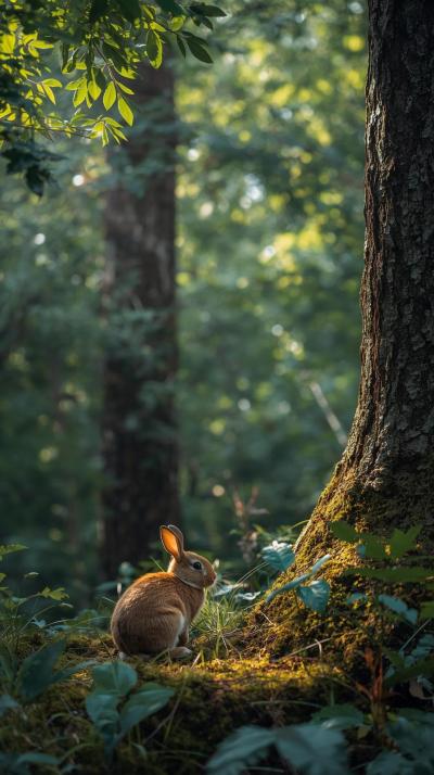 Rabbit In Nature Wallpaper