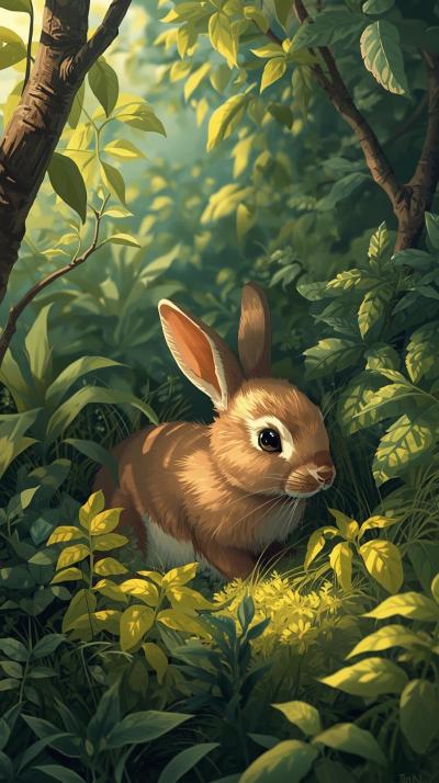 Rabbit In Nature Wallpaper