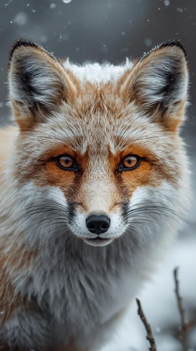 Snow Fox In Nature Wallpaper