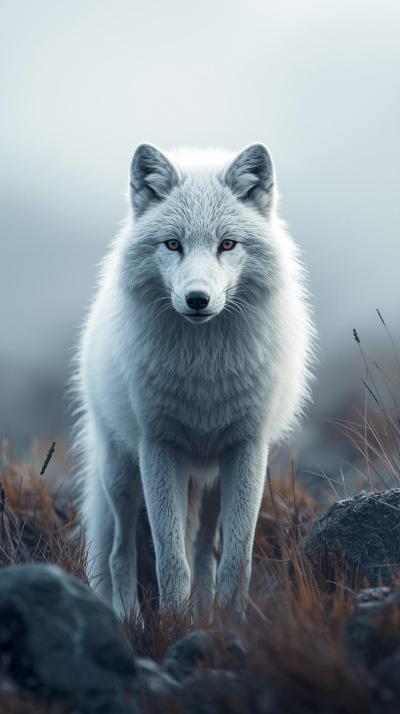 Snow Fox In Nature Wallpaper