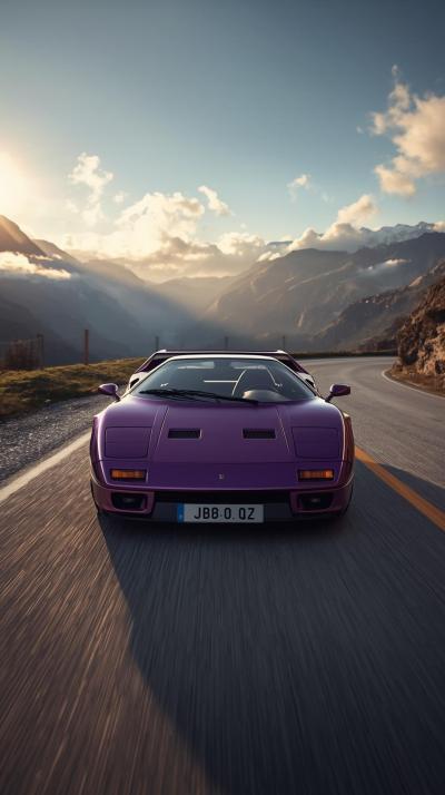 Pink Automotive Lighting Sports Car