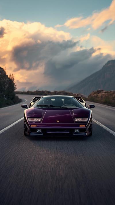 Gray Automotive Lighting Sports Car