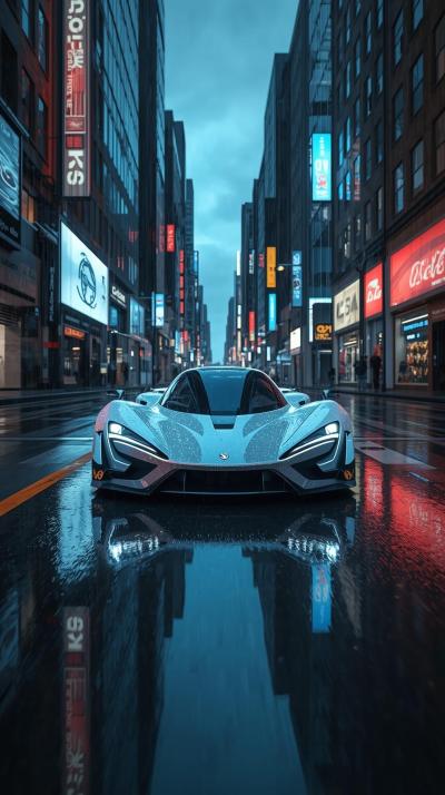 Gray Supercar Sports Car