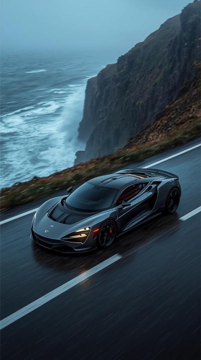 Gray Supercar Sports Car