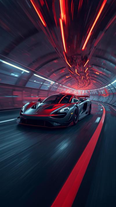 Purple Supercar Sports Car