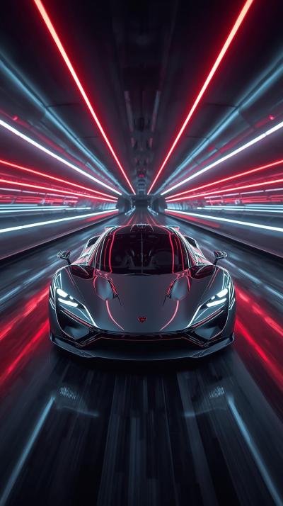 Black Supercar Sports Car