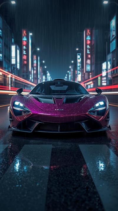 Purple Car Automotive Lighting