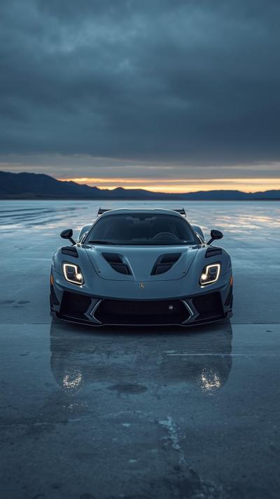 Gray Supercar Sports Car