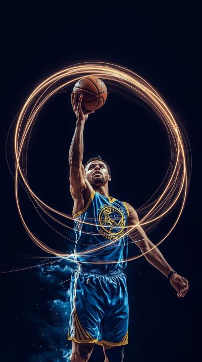Stephen Curry Deep Three Release Freeze Frame Ball