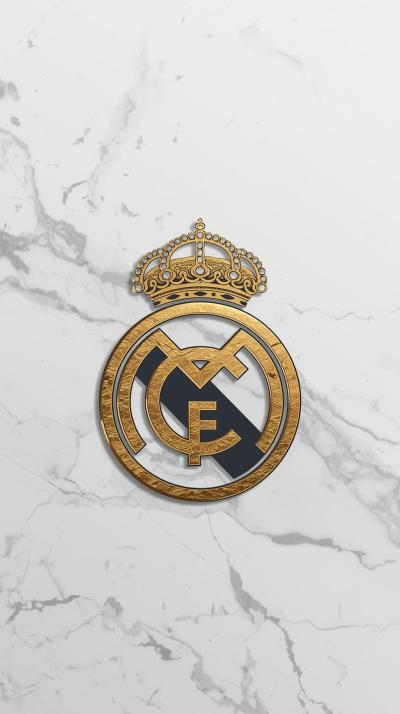 Real Madrid Minimalist Crown Motif Marble Texture