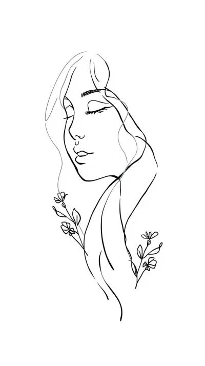 Boho Line Art Faces
