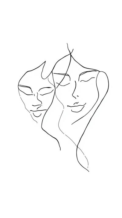 Boho Line Art Faces
