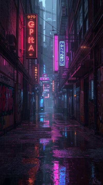 Cyberpunk Alley Lights