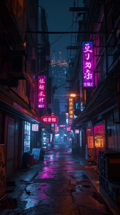 Cyberpunk Alley Lights