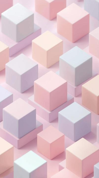 Isometric Pastel CubesIsometric Pastel Cubes