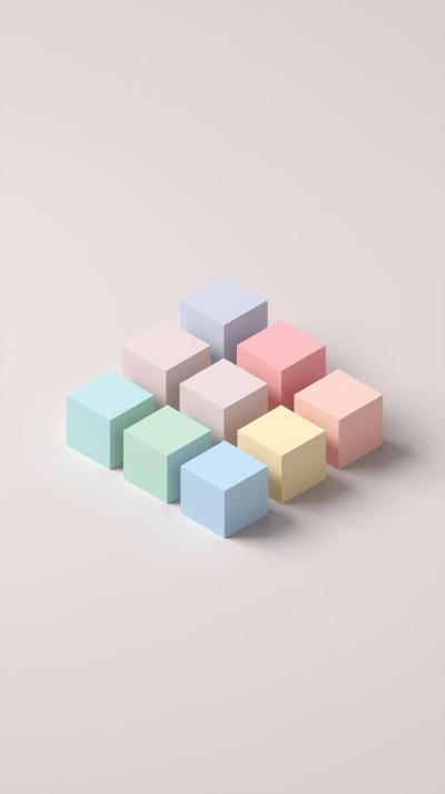 Isometric Pastel CubesIsometric Pastel Cubes