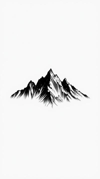 Monochrome Mountain Silhouette