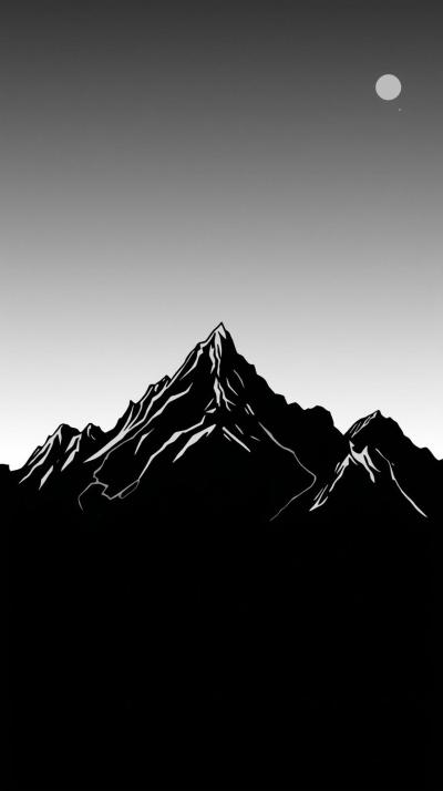 Monochrome Mountain Silhouette