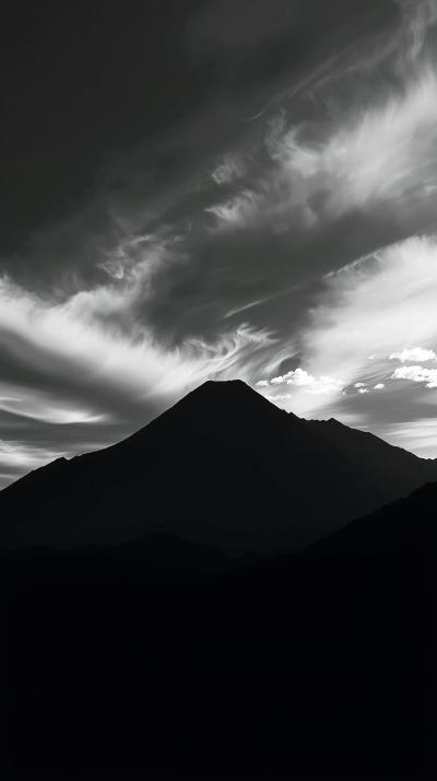 Monochrome Mountain Silhouette