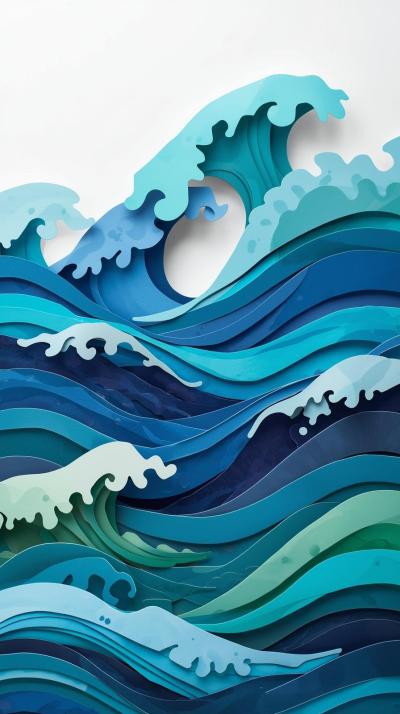 Paper Cutout Waves
