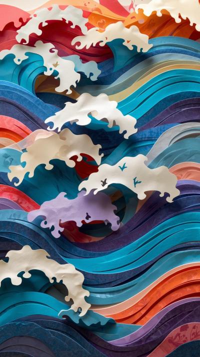 Paper Cutout Waves