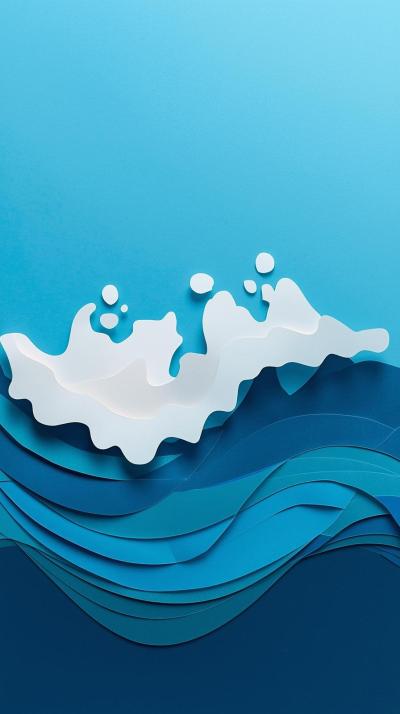 Paper Cutout Waves