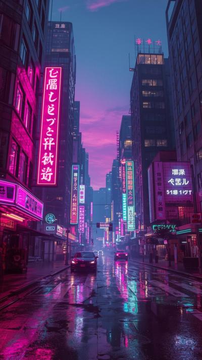 Retro Vaporwave Skyline