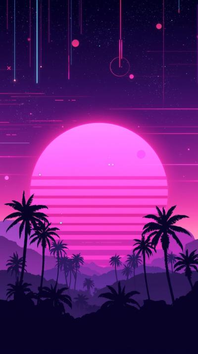 Retro Vaporwave Skyline